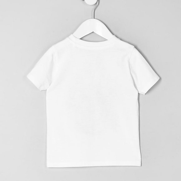 River Island Toddler Boys White Skull Print Short Sleeve T-Shirt, 12-18M - Picture 2 of 3